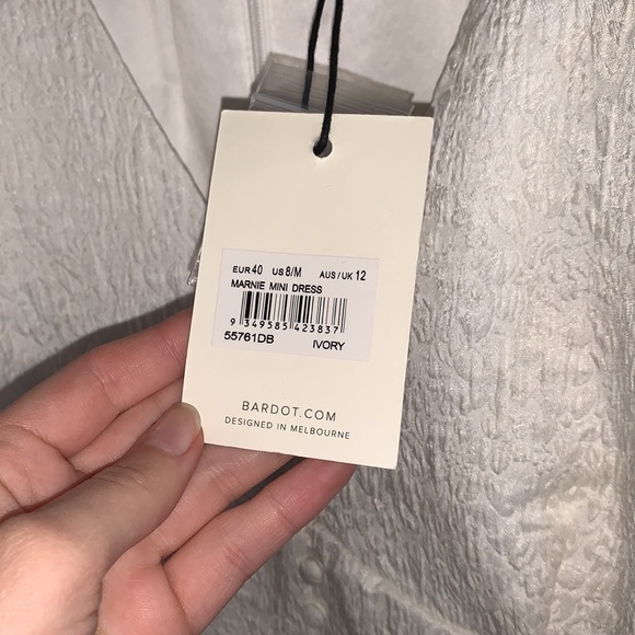 Bardot | Marnie Mini Dress Puff Sleeve in Ivory Size M - Picture 7 of 14